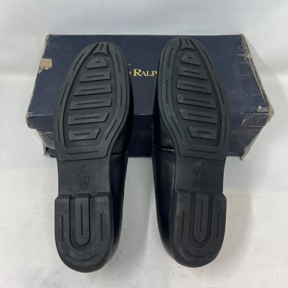 Polo Ralph Lauren Allon Loafers Mens 10D Black Leather Slip On Driving Shoes VTG - Picture 12 of 15